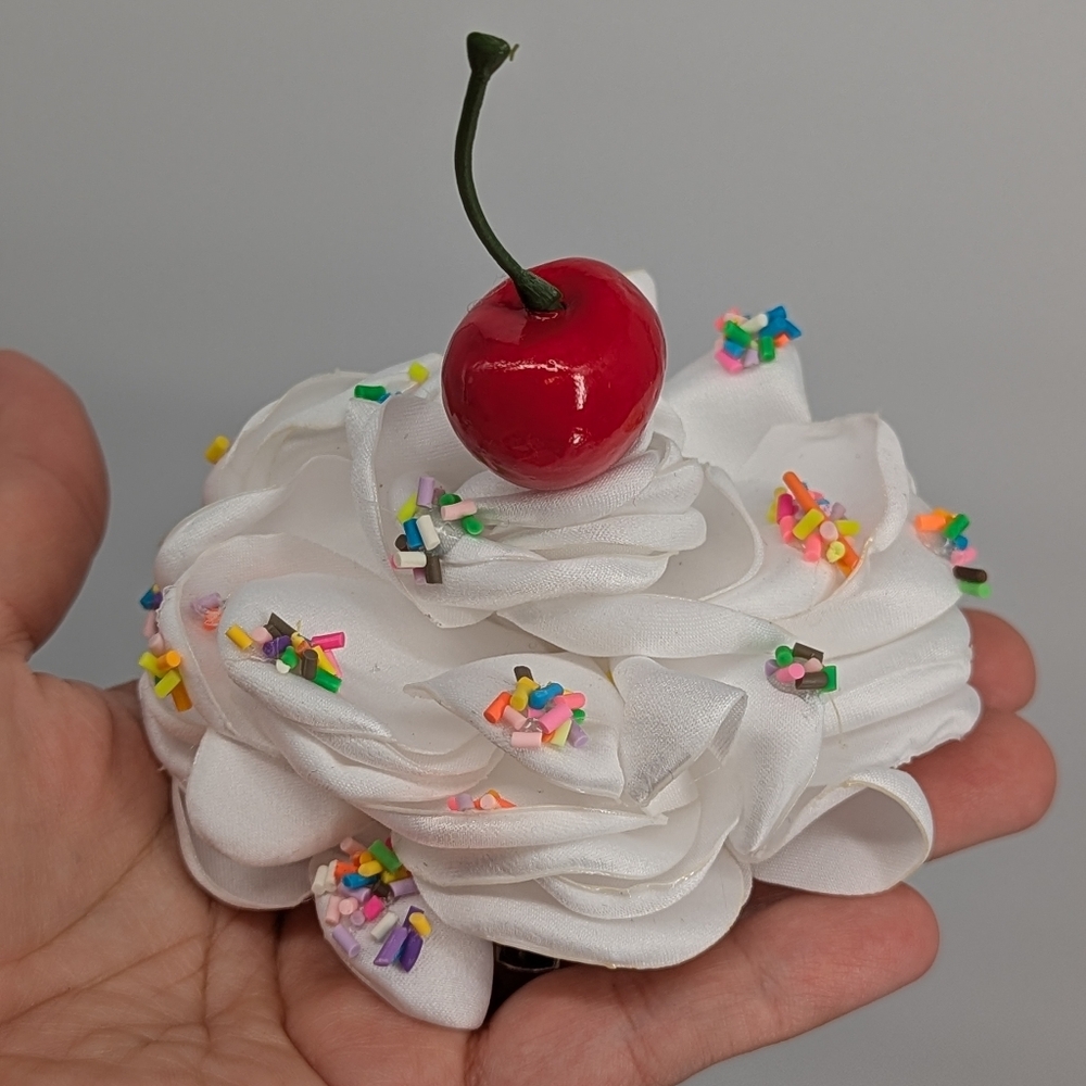 Whipcream sprinkles Cherry cupcake food icecream costume adult Child🍒